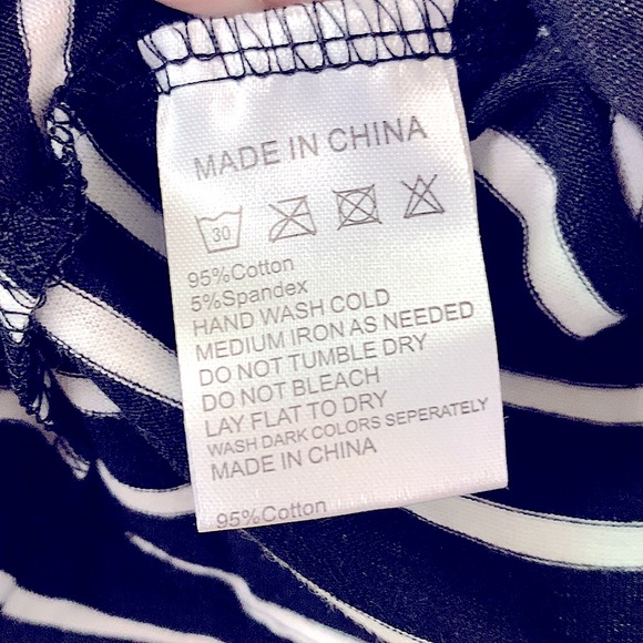 🆕Classy_CHIC »B&W Striped Long »Fit&Flare« »Bell-Sleeves« Stylish Ladies Top LG - Picture 12 of 16